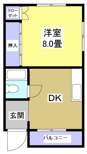 サンハイツⅡ（１ＤＫ） 間取り図