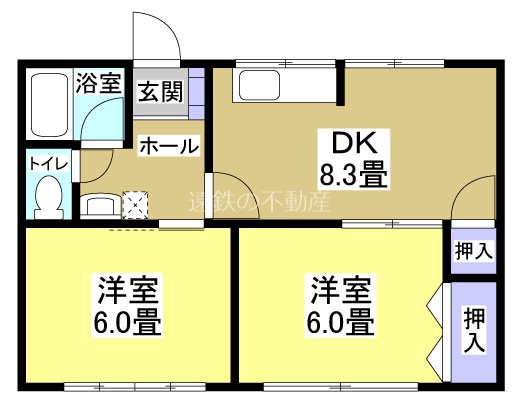 若葉荘 102号室 間取り