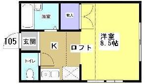 パレス東名Ⅲ 104号室 間取り