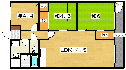 リバティー交北Ⅰ 間取り