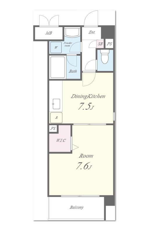 ルミナスビラ石橋 306号室 間取り
