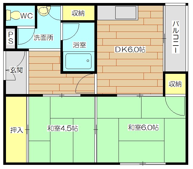 マンション緑町 202号室 間取り