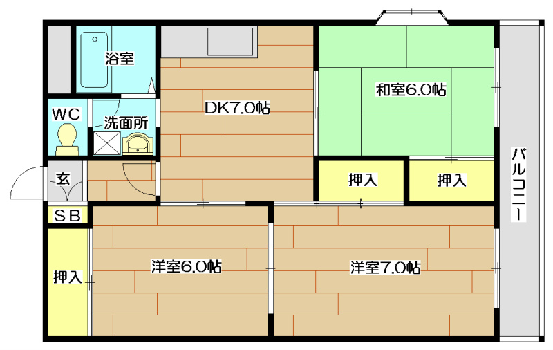 エステートピア吉田 105号室 間取り