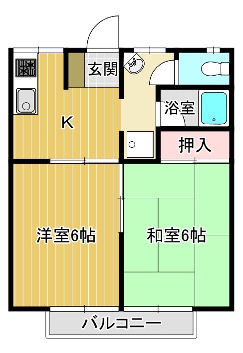 口米地コーポ105 間取り