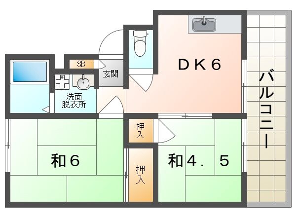 石橋ハイツA棟 間取り
