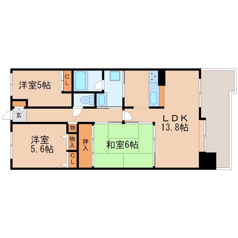 コスモ守山4番館 204号室 間取り