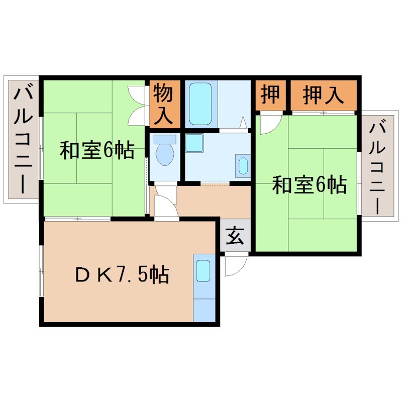リバーブリッジハイツ 201号室 間取り