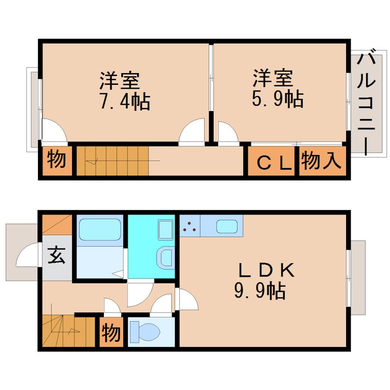 Par Bonheur 3号室 間取り