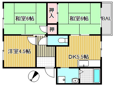 シャトレ岡田Ⅱ 間取り