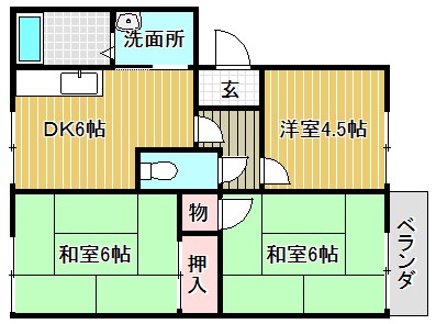 リンデンバウム 102号室 間取り