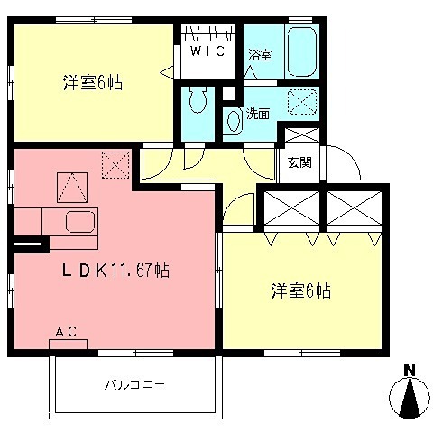 アルバピアザ鶴巻Ⅱ 間取り