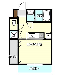 ウィステリアⅢ 106号室 間取り