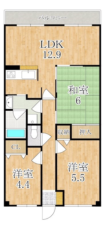 カルム八木グリーンブレス 505号室 間取り