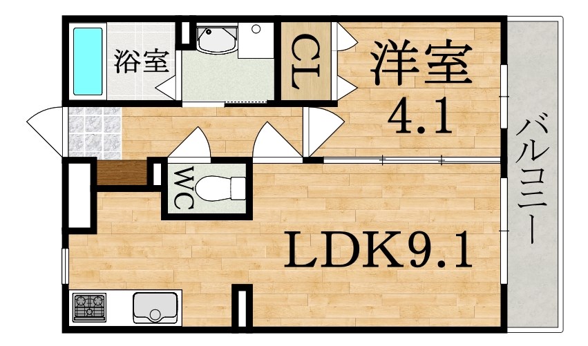 オークス八木北 101号室 間取り