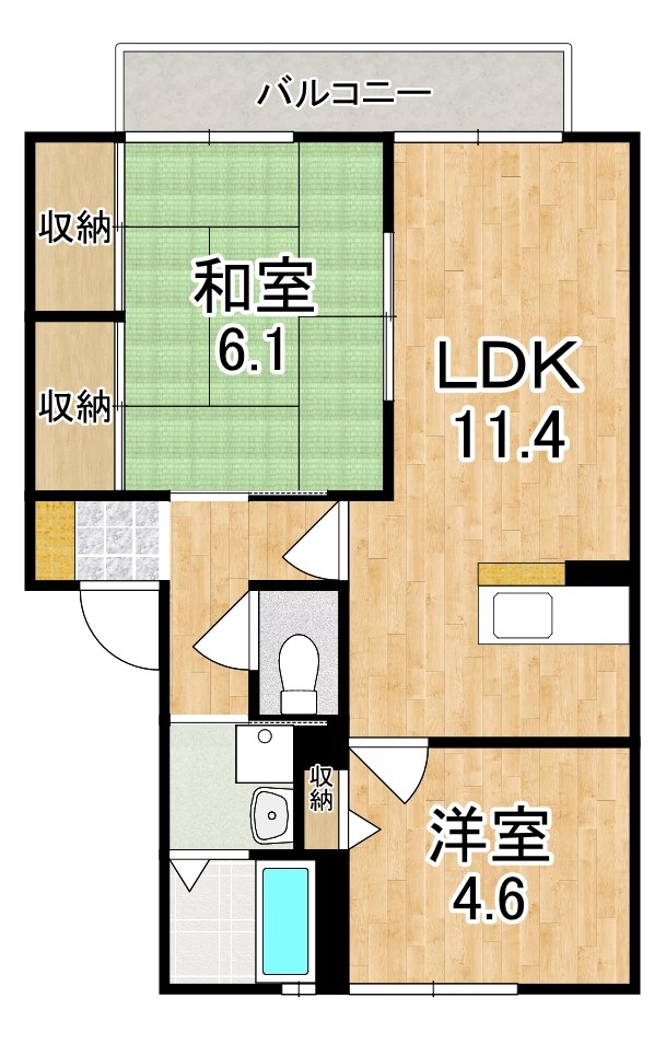 モン・ヴェールB 202号室 間取り
