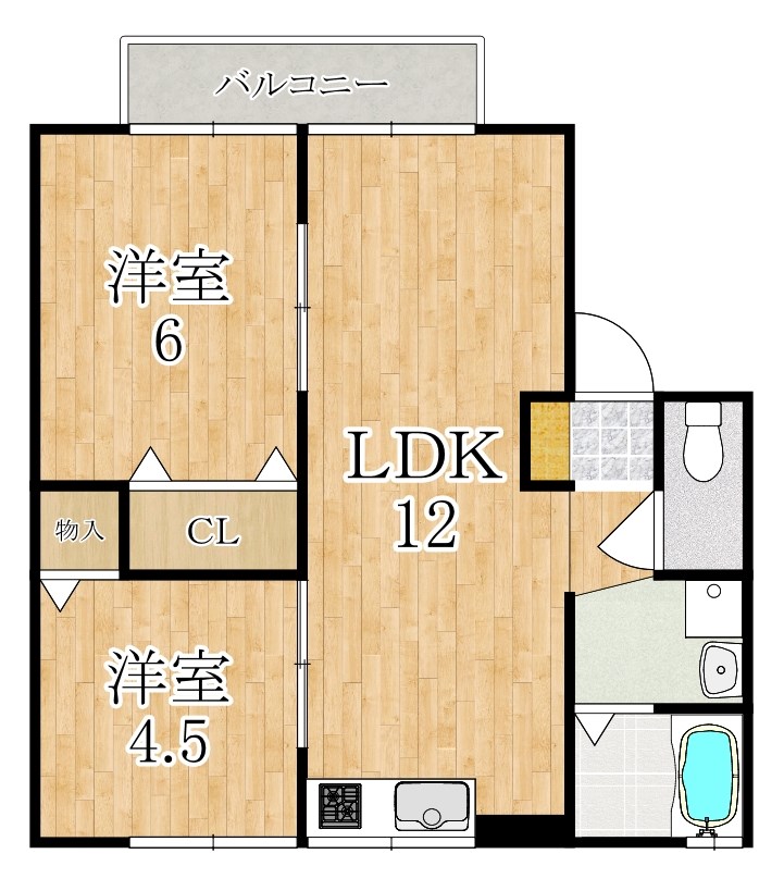 アネーバ大和B棟 103号室 間取り