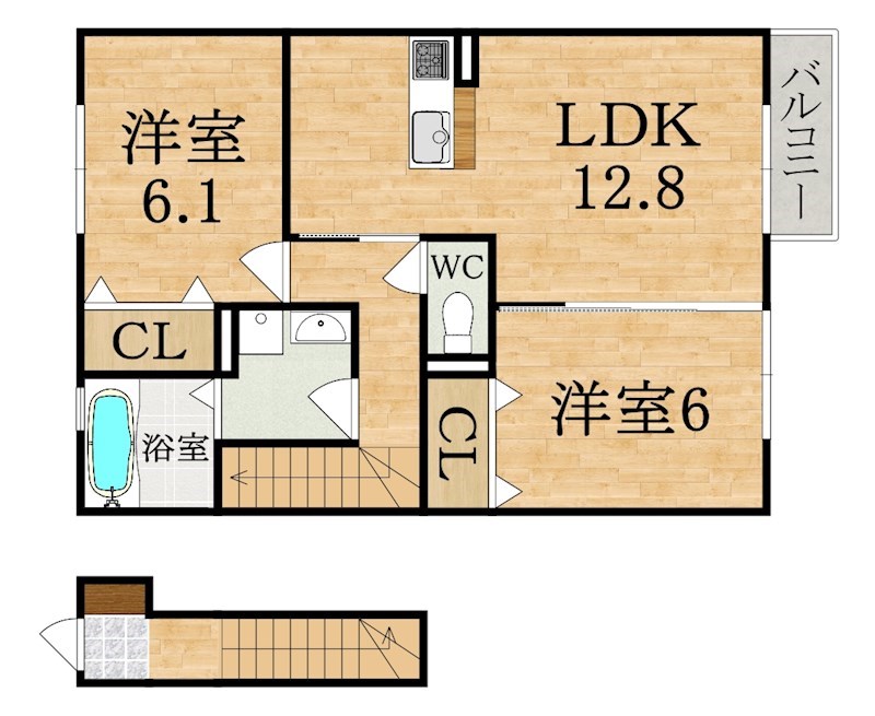 セジュール常盤　Ａ棟 201号室 間取り