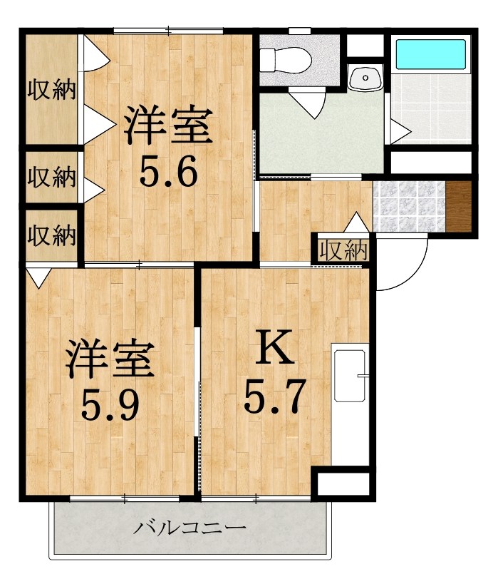 植村コート 201号室 間取り