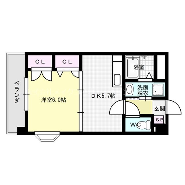 エレガンス井尻 401号室 間取り