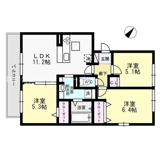 ブラン春日 201号室 間取り