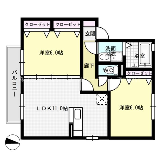 シーゲルSuguA棟 201号室 間取り