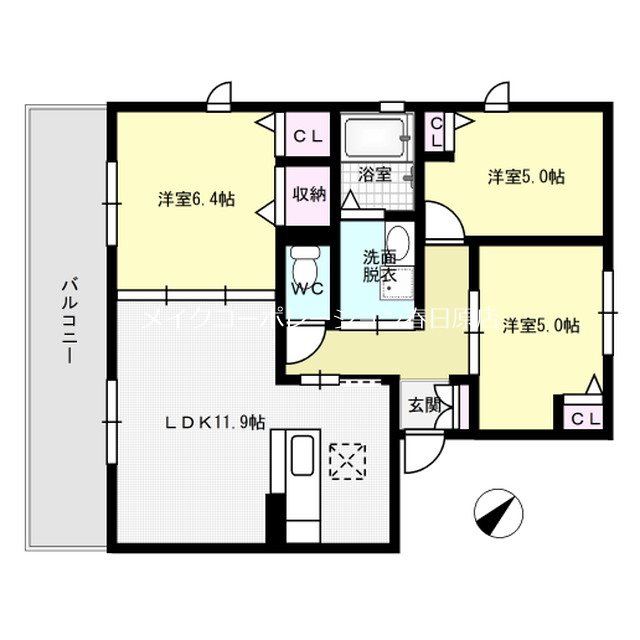 ラフェリア和 104号室 間取り