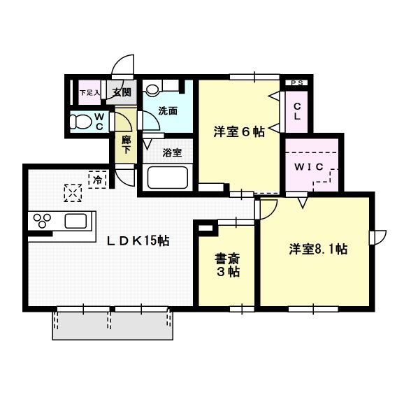 ディアコート 101号室 間取り