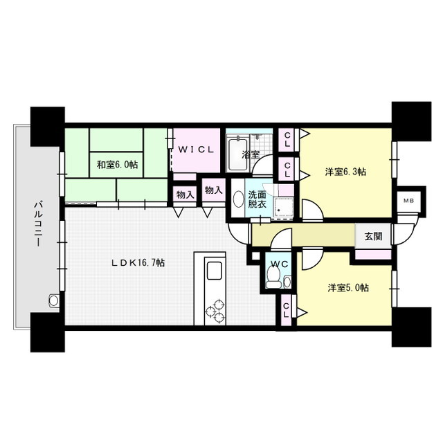 ジオ・イニシア博多駅前 間取り