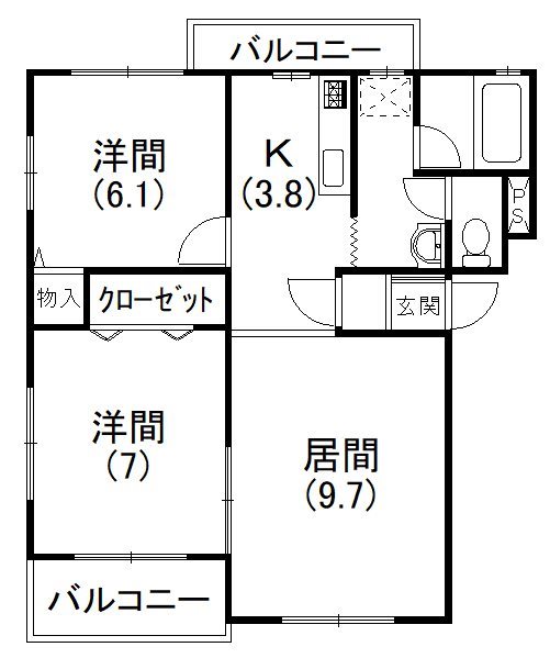 コンフォードⅠ F-1号室 間取り