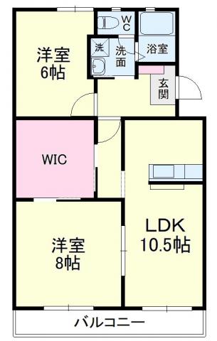 グランデ C-2号室 間取り