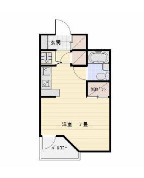 メッセ幸 404号室 間取り