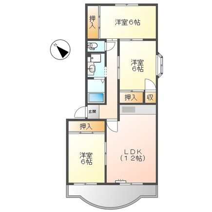 ロイヤルシティⅡ 401号室 間取り