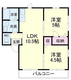 ソレイユ 102号室 間取り