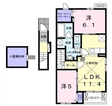 アンソレイエⅤ 201号室 間取り