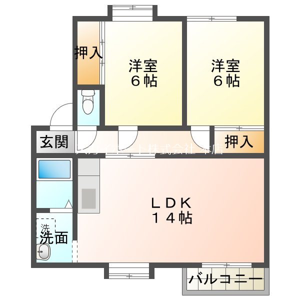 クレストンB 205号室 間取り