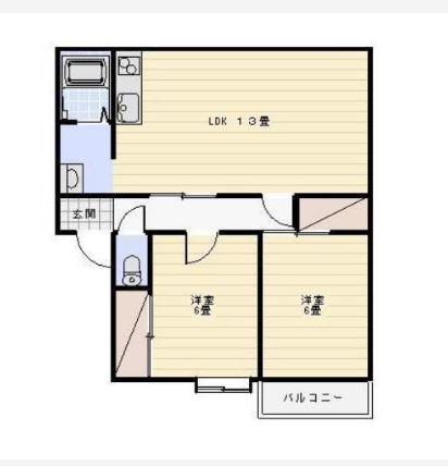 クレストンB 103号室 間取り