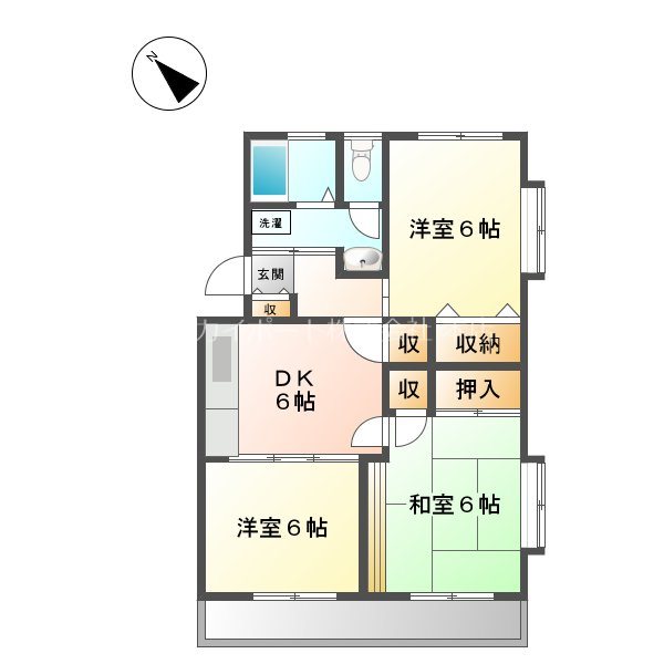 グレースウッズ 4-B号室 間取り