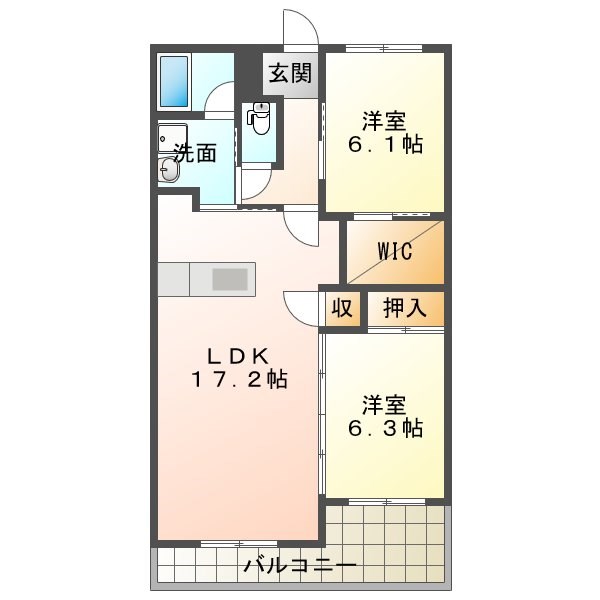 グランドール 205号室 間取り