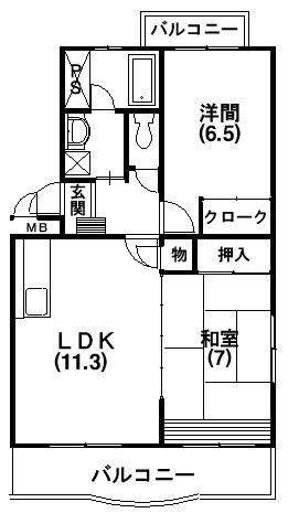 セレス富塚 101号室 間取り