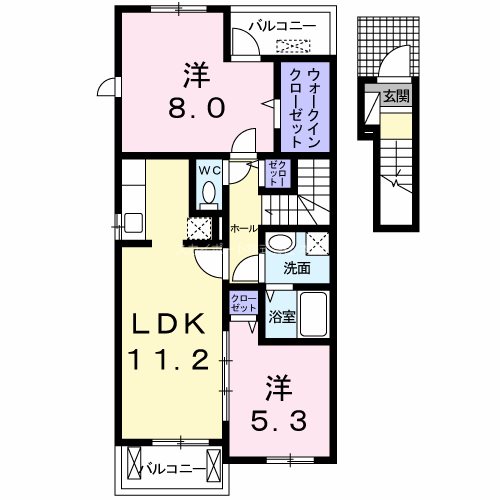 ブルーローズ 203号室 間取り