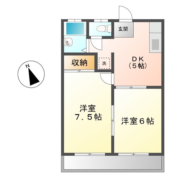 サンハイツ桂 201号室 間取り