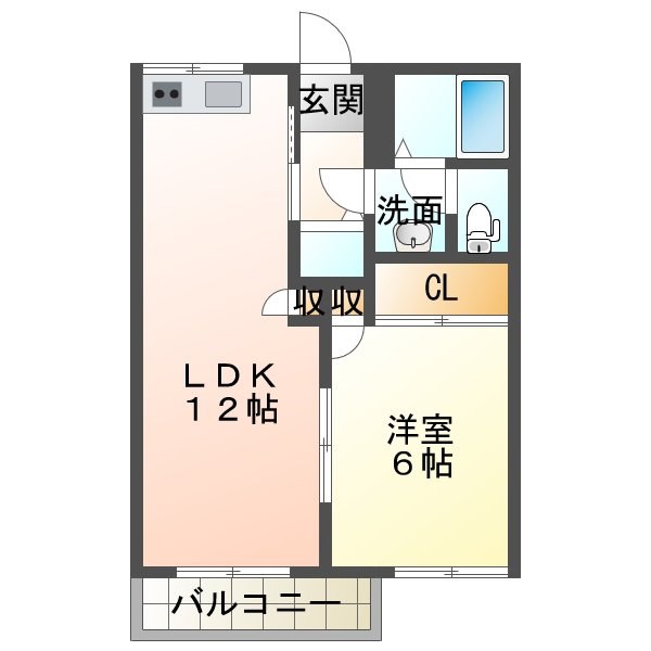 グリーンアベニュー 201号室 間取り
