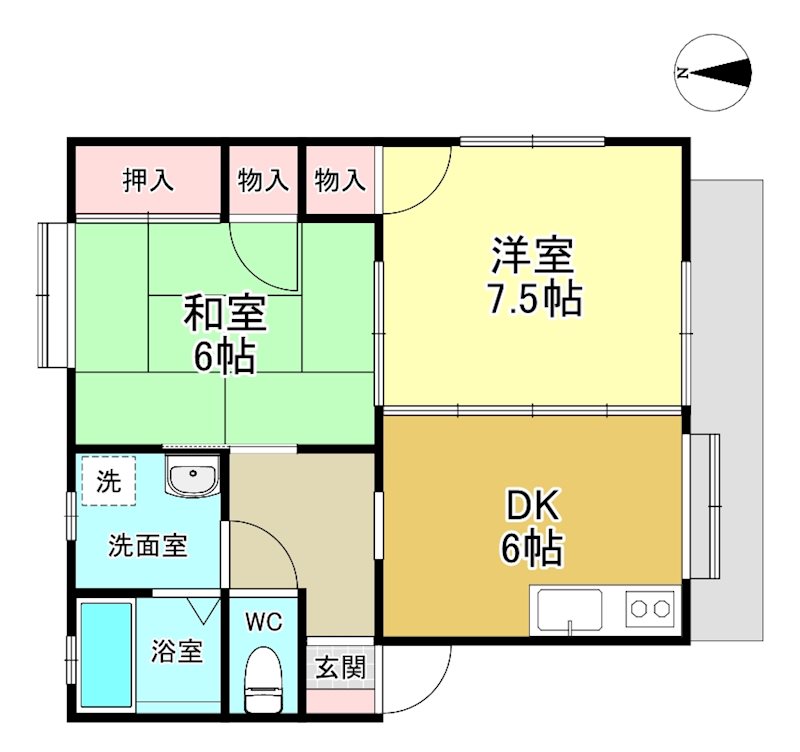 プチソフィアKAMO 103号室 間取り