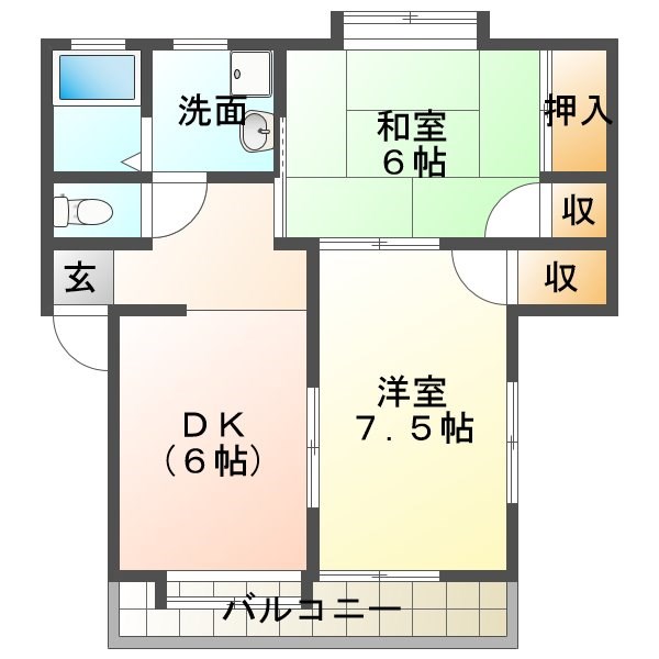 プチソフィアKAMO 103号室 間取り