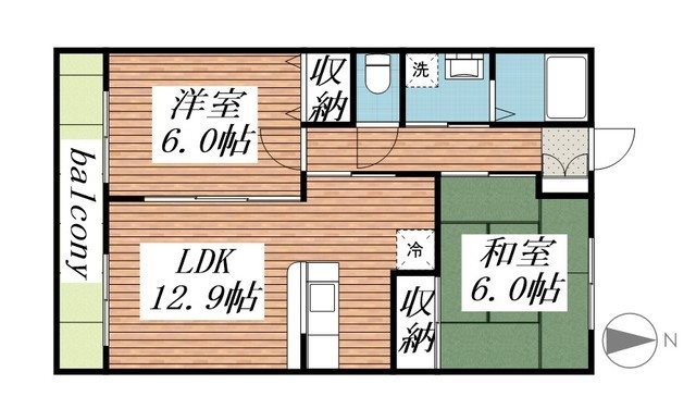 プレステージYamamoto 202号室 間取り