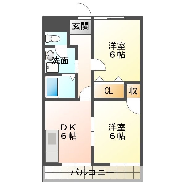 アゼリア 203号室 間取り