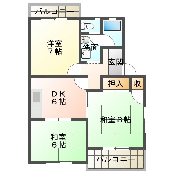 マンション昴Ｂ 101号室 間取り