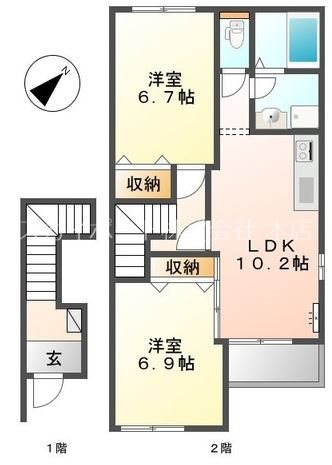 スターテラス三方原 202号室 間取り