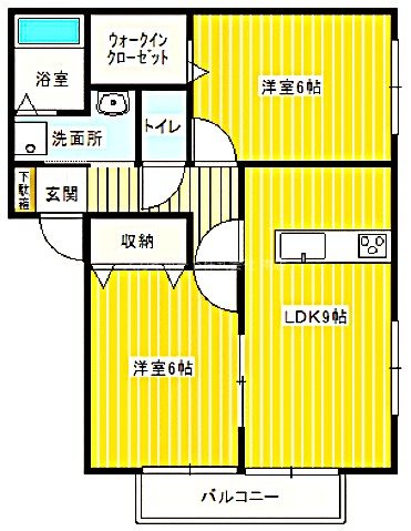 グランディアコートⅡA 102号室 間取り