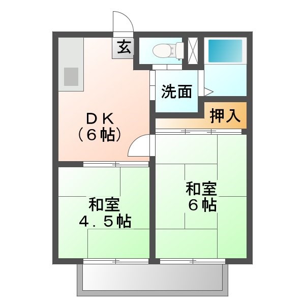 渡辺ハイツＢ 202号室 間取り
